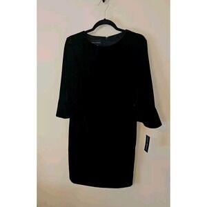 Donna Morgan Dress Women 8 Black Velvet Party Chic Velour Elegant Goth Witchy